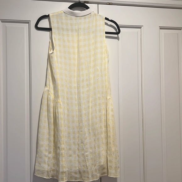 Sandro Paris yellow gingham dress with white collar - Picture 5 of 5